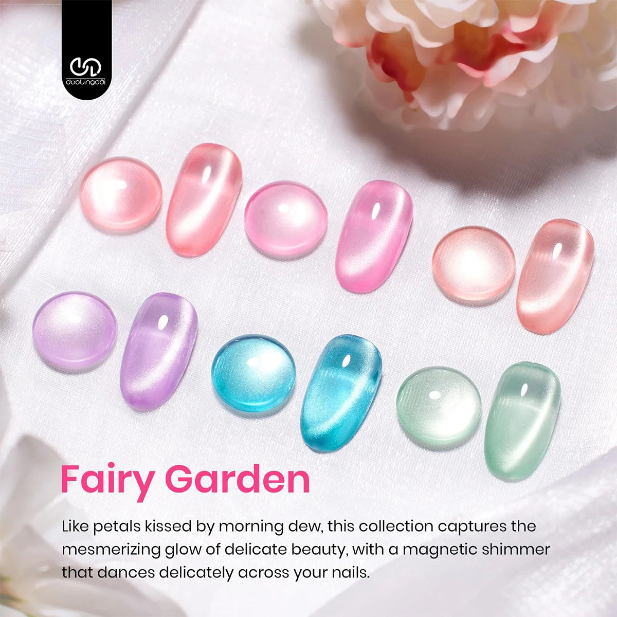 Set de vernis gel pour ongles œil de chat | Effet magnétique perle aurore boréale | Lot de 6 | Tenue longue durée
