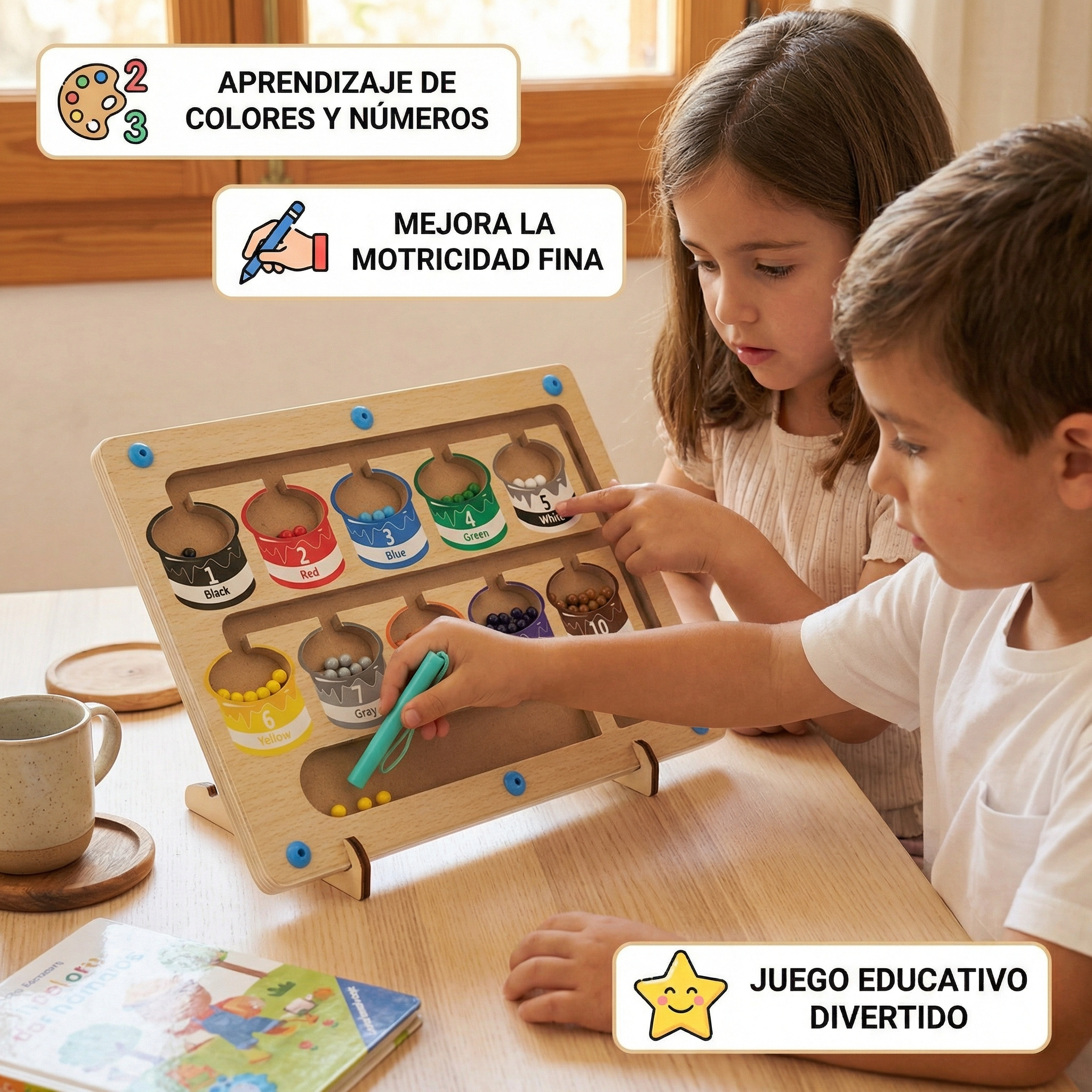 BrightLearn - Tableau de Comptage Magnétique en Bois