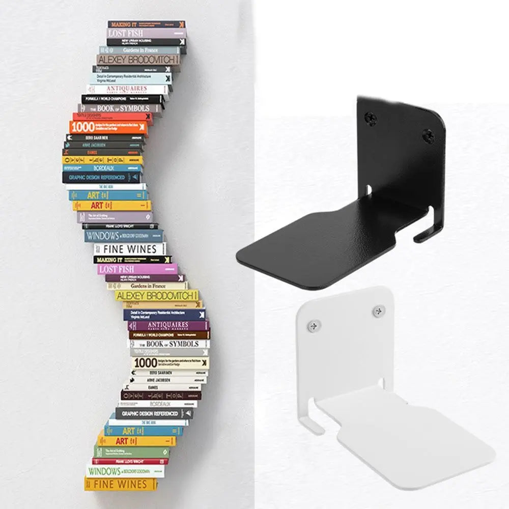 Étagère murale invisible Murévia installée sur un mur clair dans un salon moderne