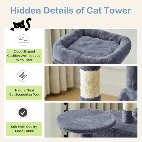 Arbre à chat multi-niveaux PurrHaven – Plusieurs chats