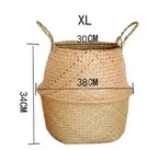 Panier suspendu en osier tressé à la main en herbe marine | Housse de pot de plante et panier de rangement | Gain de place