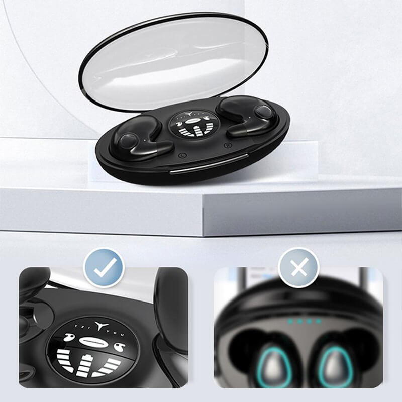 Casque de sommeil pour dormeurs latéraux | Ultra-plat ergonomique | Réduction de bruit | Batterie 24h