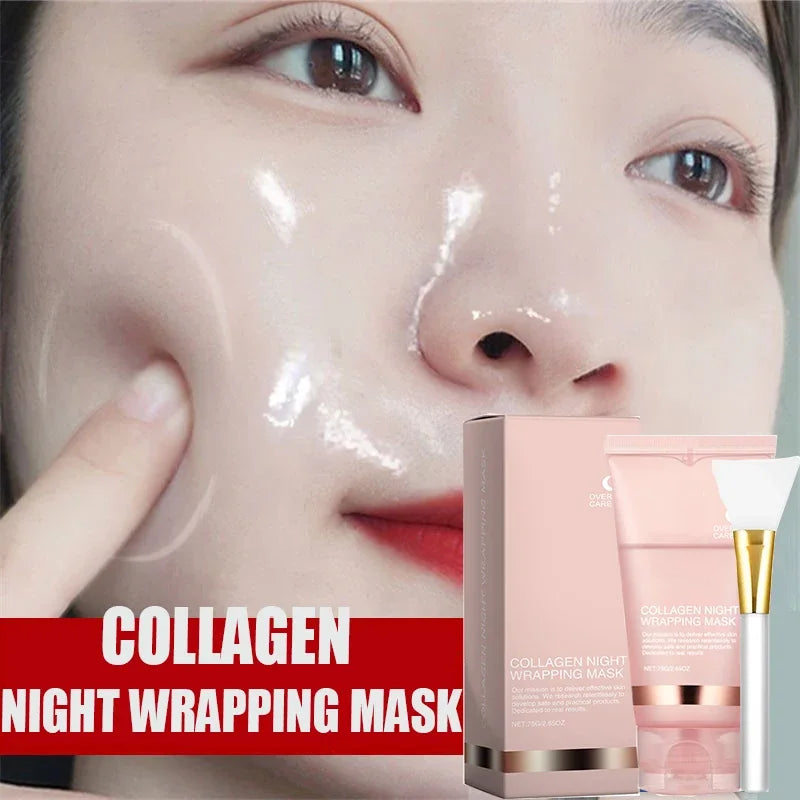 Masque peeling au collagène | Soin enveloppant de nuit | Hydratation profonde et raffermissant