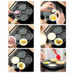 Vue en angle de la poêle à omelettes en aluminium