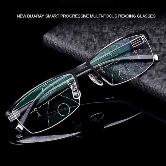 Lunettes progressives pour adultes | Verres adaptatifs | Protection contre la lumière bleue et les UV | Confort optimal