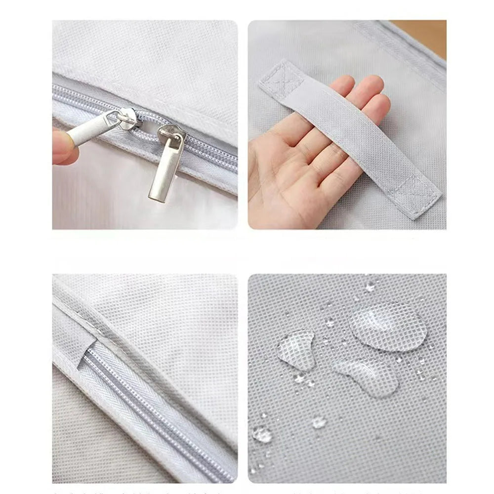 Sac de rangement pliable | Tissu non tissé anti-poussière | Fermeture éclair et poignées | Gain de place