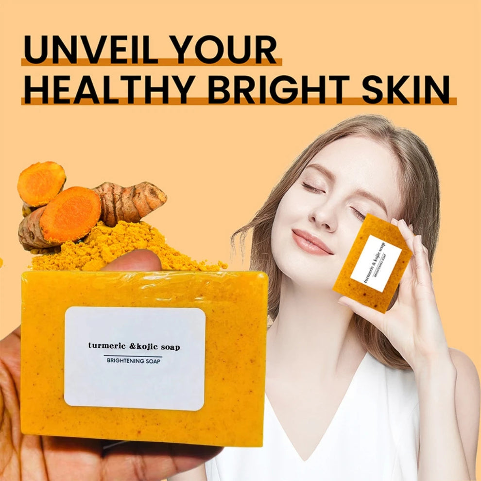 BrightenEase - Savon Éclaircissant Curcuma et Acide Kojique