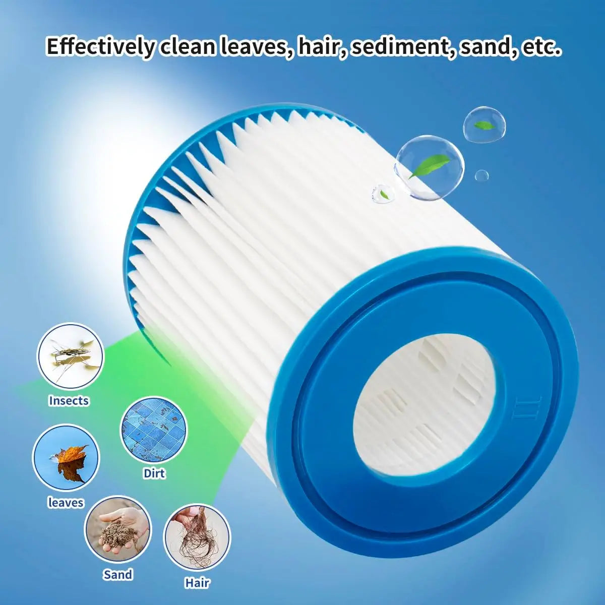 Cartouche de Filtre pour Spa et Piscine | Haute Circulation avec Blocage de Saleté | Compatible Type II | Longue Durée de Vie