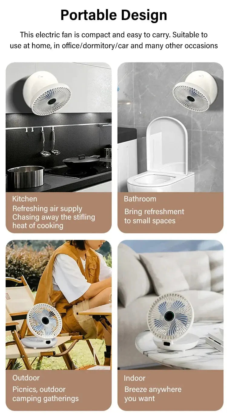 BreezeFlex - Confort Silencieux et Portable Offrant un Air Frais Instantané Partout