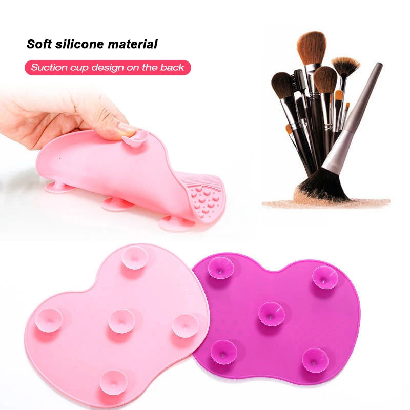 Tampon Nettoyeur de Pinceaux de Maquillage en Silicone | Surface Texturée à Gommage & Ventouse | Nettoyage en Profondeur