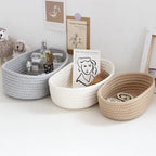 Panier de rangement en corde de coton | Tissage nordique | Petit/Moyen/Grand | Organisateur de bureau pour clés et maquillage