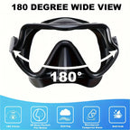 Masque de plongée intégral pour adultes | Vue panoramique | Verre trempé et silicone | Tuba à embout sec