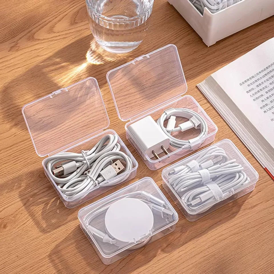 Boîte d'Organisation de Câbles | Rangement Multi-Compartiments pour Câbles de Charge et Bijoux | Idéal pour le Voyage
