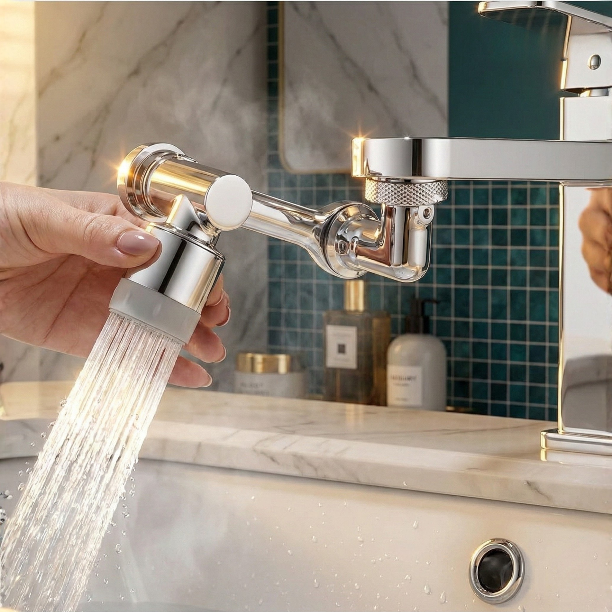 FlowMaster - Gérez l'eau de votre évier avec une rotation splash-free à 1080°