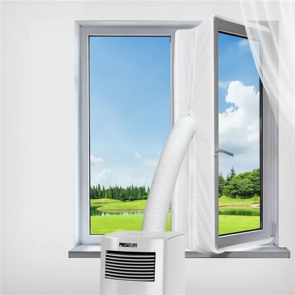 Joint de fenêtre avec fermeture éclair pour tuyau de climatiseur mobile