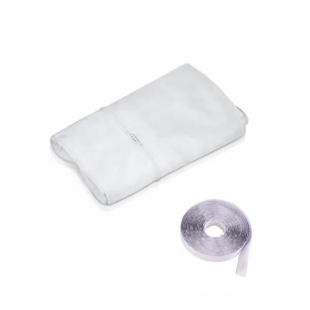 Joint de fenêtre pour climatiseur portable | Fermeture éclair et ruban adhésif | Tissu flexible, convient jusqu'à 4 m | Fuite réduite