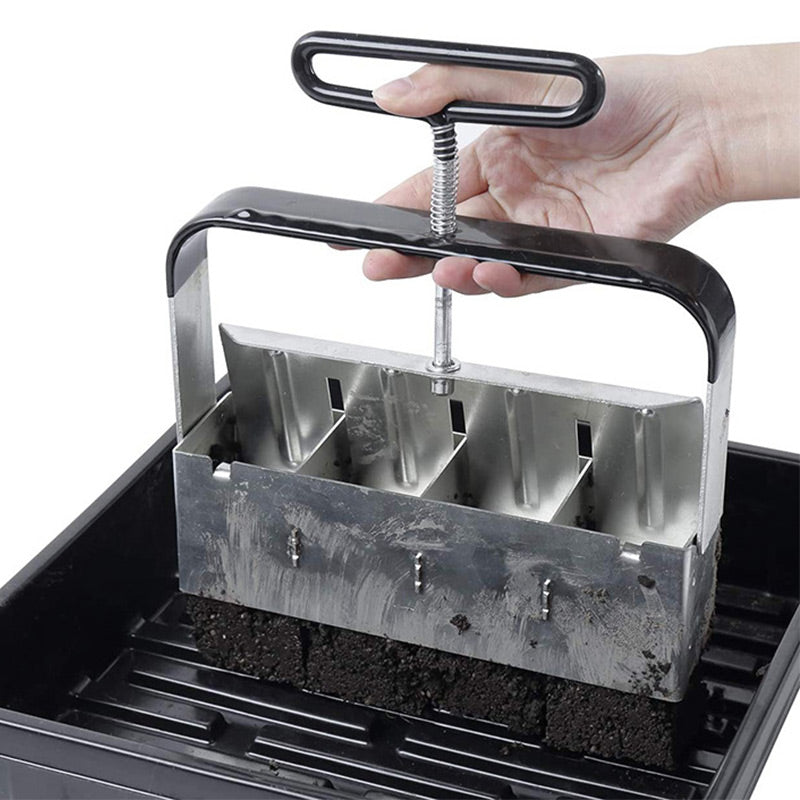Presse-mottes en acier inoxydable pour semis sans pots jetables