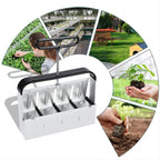Vue détaillée de la presse-mottes durable pour jardinage zéro déchet