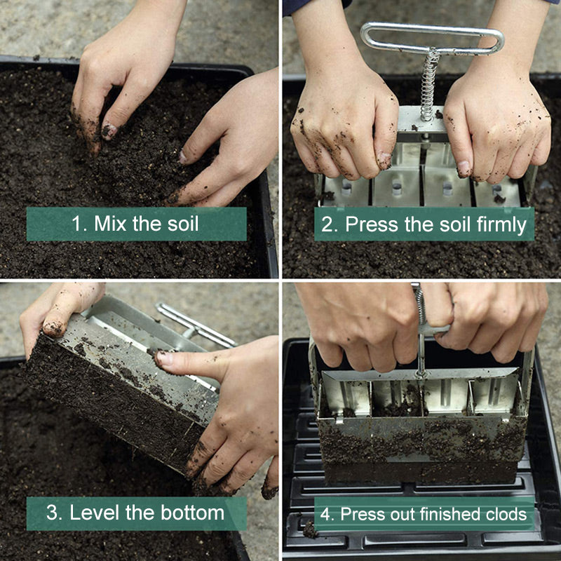 Outil de jardinage réutilisable pour créer des mottes de semis